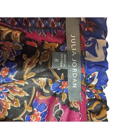 Julia Jordan Dress Multicolored Midi Size 8 Tiered NWT - Picture 2 of 14